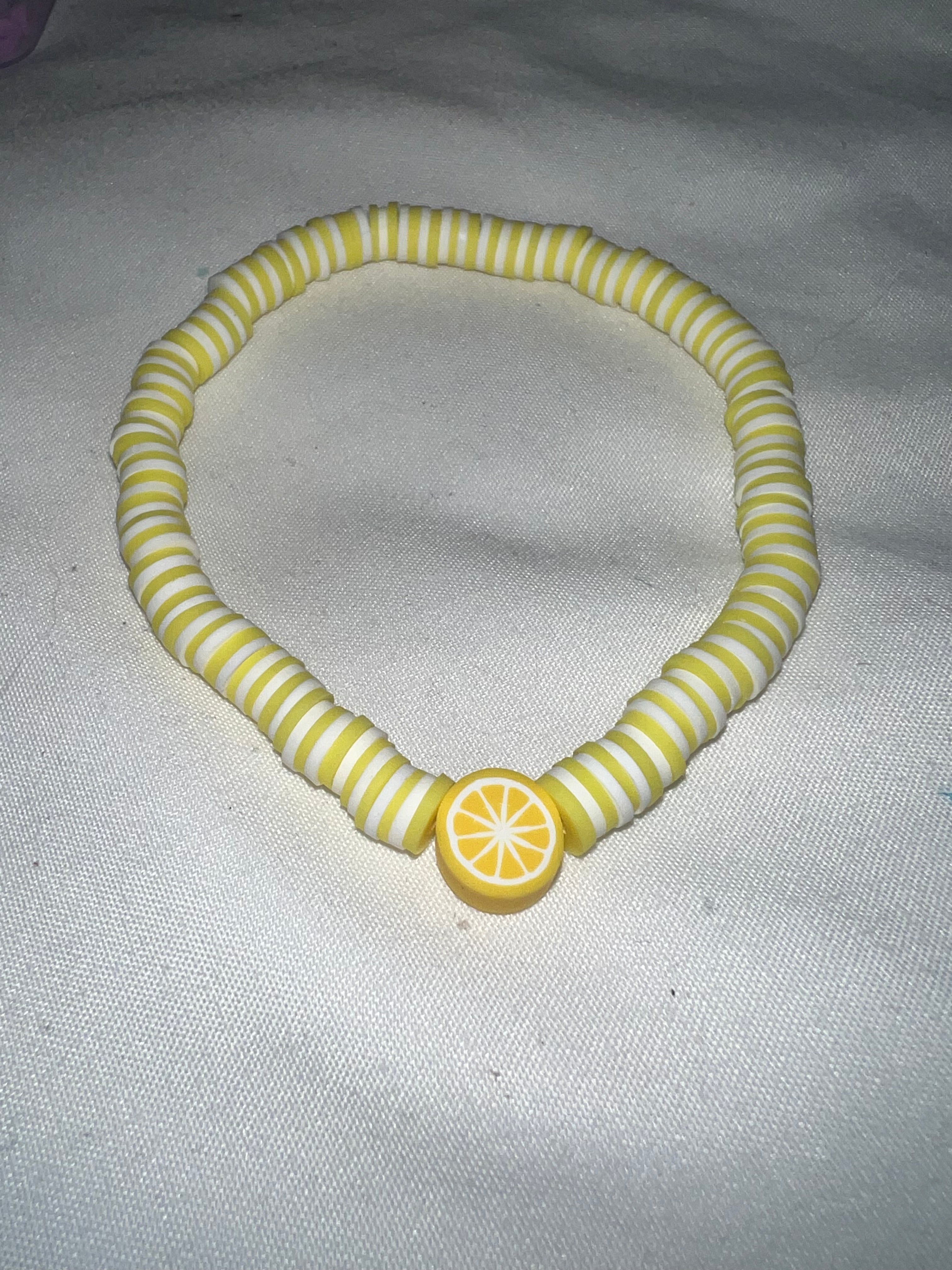 Lemon clay bracelet