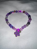 Purple glass flower bracelet