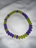 Purple and green glass bracelet