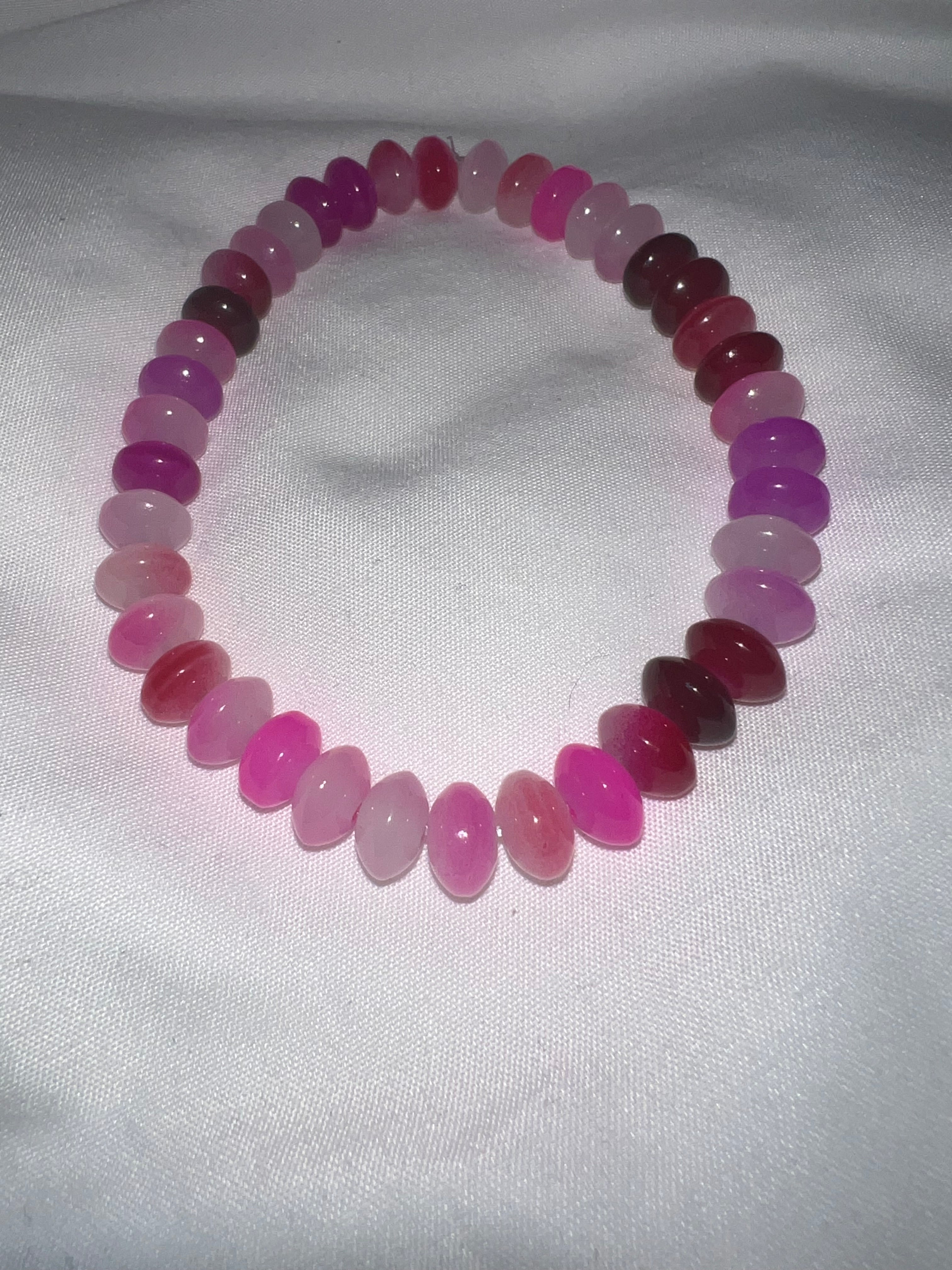 Pink glass bracelet