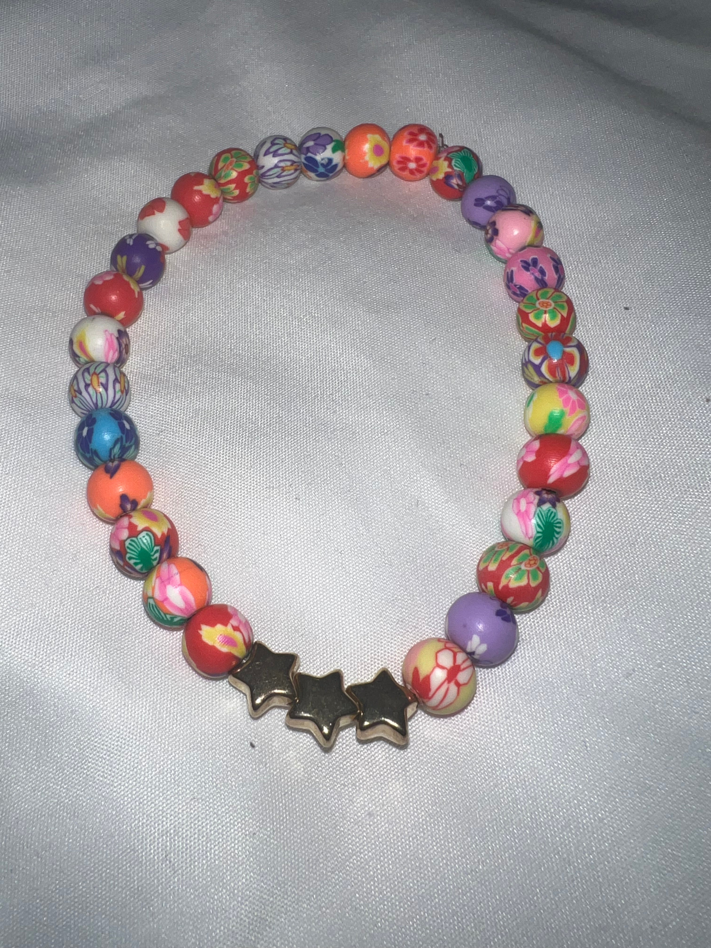 Multicolor wooden star bracelet