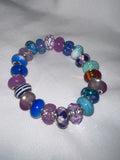 Blue and purple glass bracelet